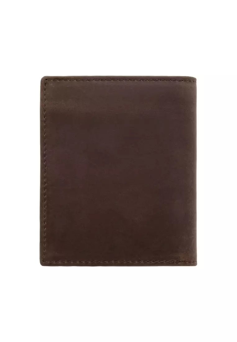 Euro Polo Men's Crazy Horse Leather Vertical Tri-Fold Wallet EWB 40359