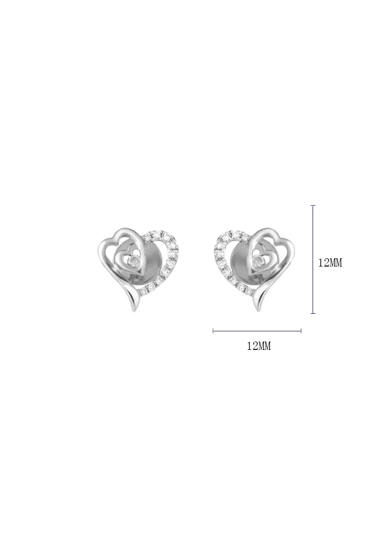 GOLDHEART Espoir, Diamond Earring, White Gold 375+Palladium (ESP-E1823)