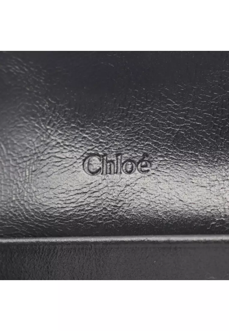 Pre-Loved Chloé Envelope card case leather black