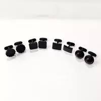 Houseofcuff Cufflinks Kancing Lengan Manset Super Black Round