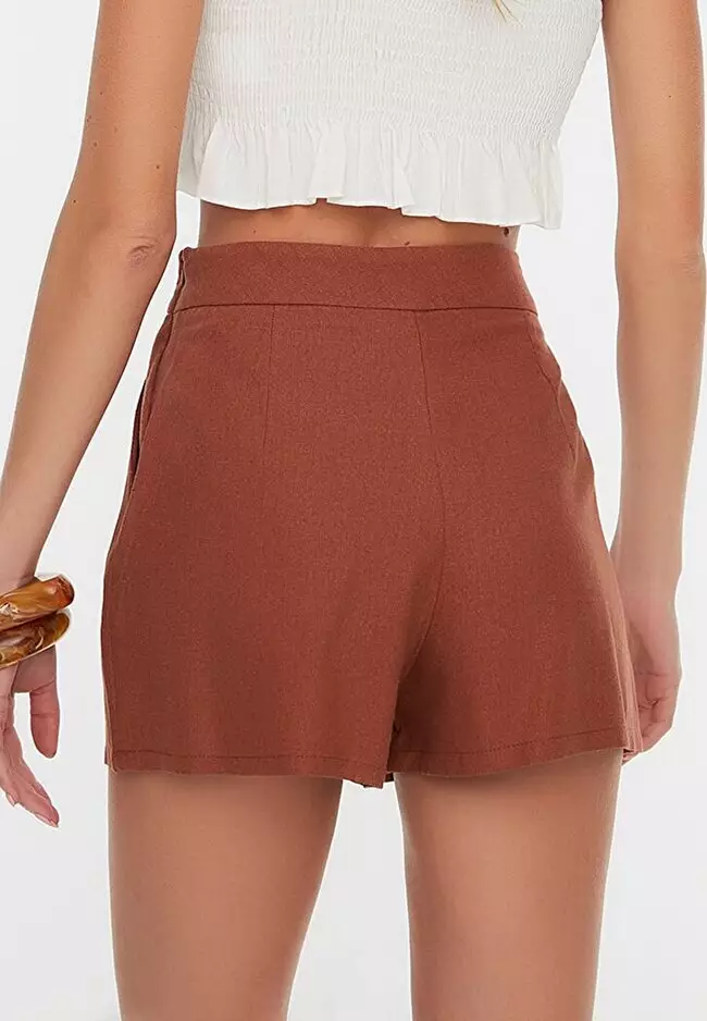 Maroon high waisted on sale shorts