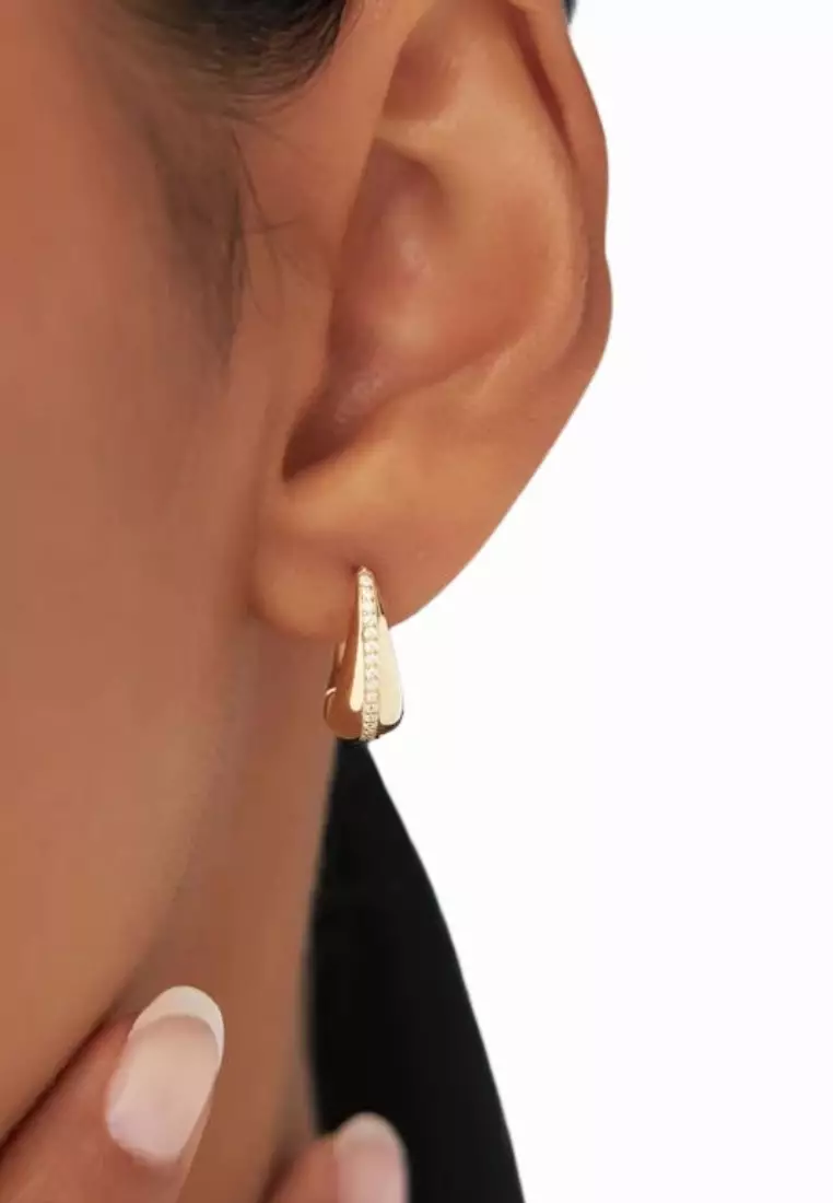 Dispari Diamond 18K Gold Hoop Earrings