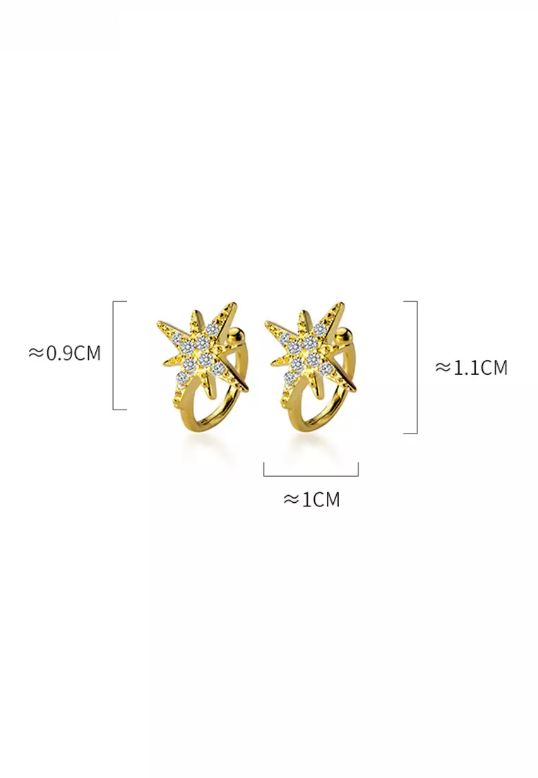 925 Silver Galaxy Star Design Ear Cuff JW AR-G9106