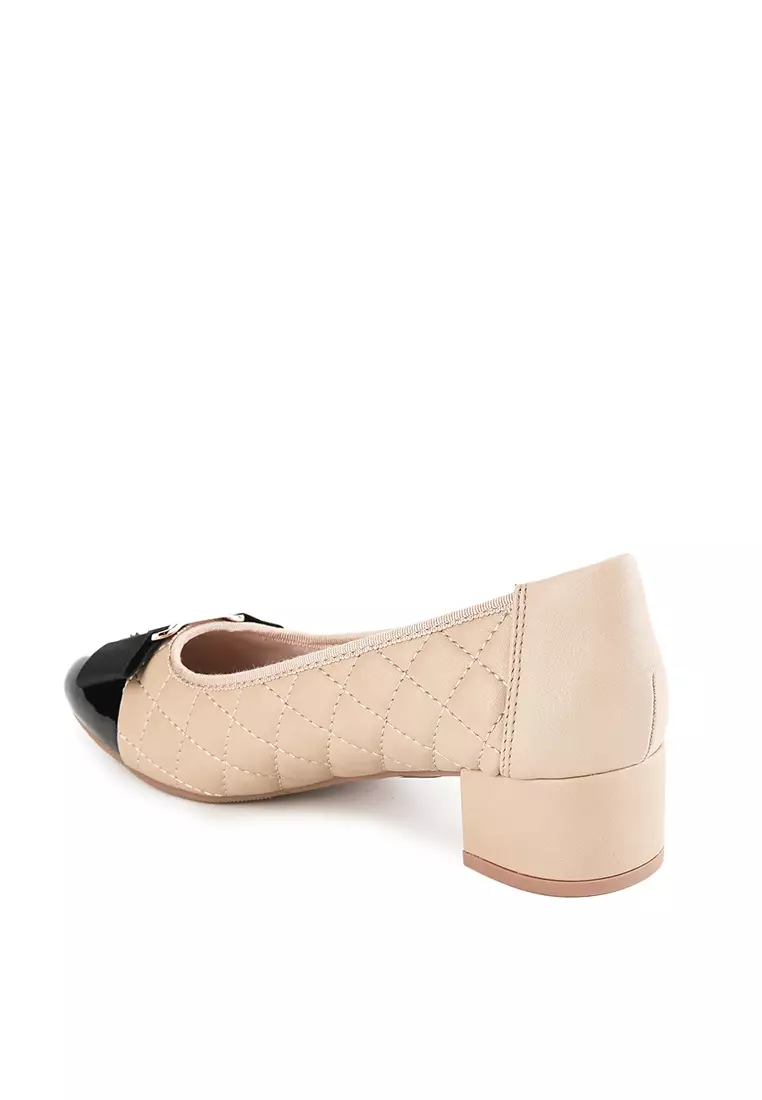 REGINA J2386-2 HEEL SHOES LIGHT BROWN/BLACK