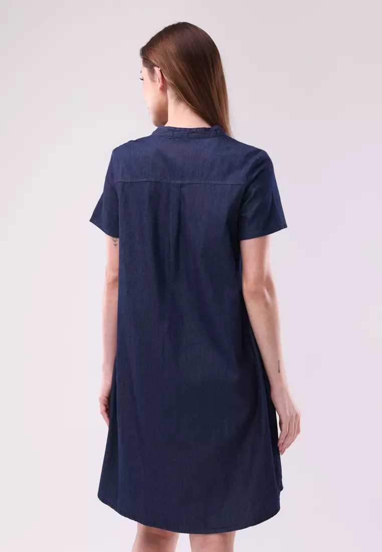 Chambray Short Sleeve Dress