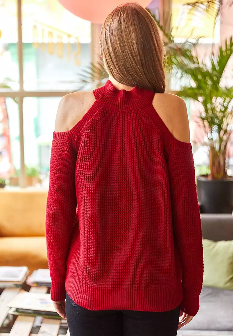 Cold Shoulder Knit Sweater