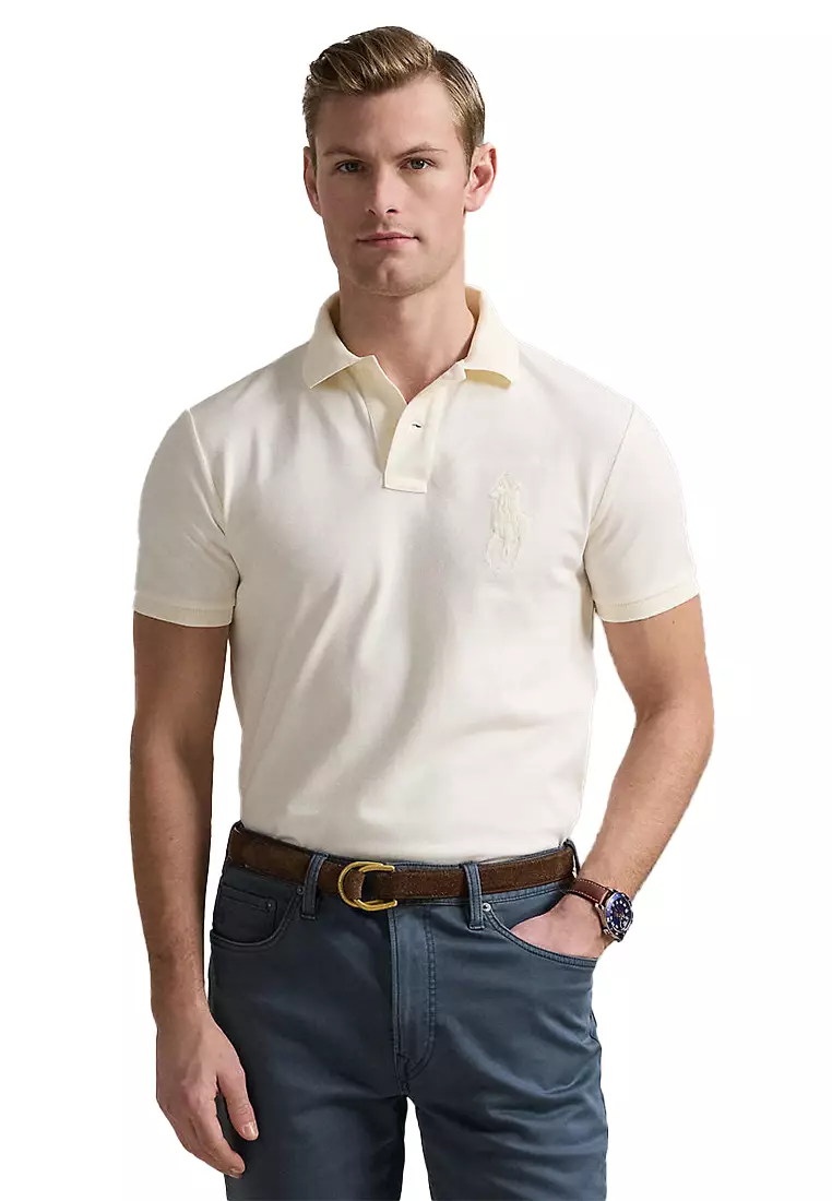 Custom Slim Fit Big Pony Mesh Polo Shirt