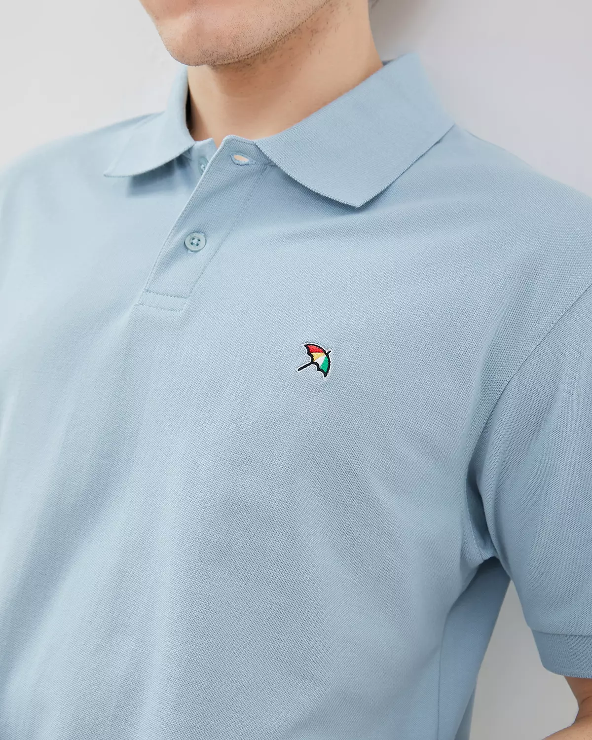 MEN'S LIGHT BLUE BASIC POLO SHIRT