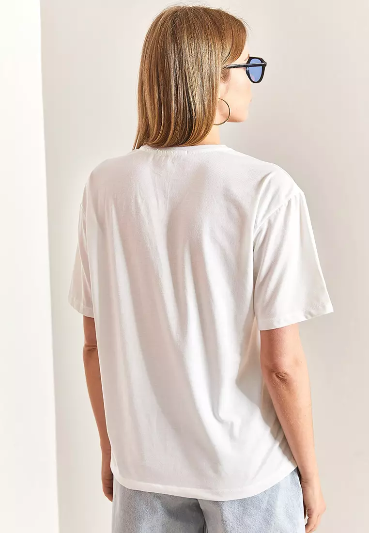 Patterned Combed Cotton T-Shirt