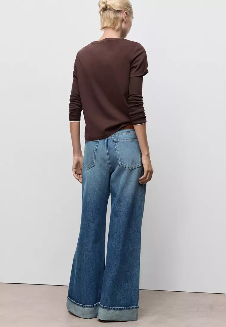 Wide-Leg Jeans with Turn-Up Hem