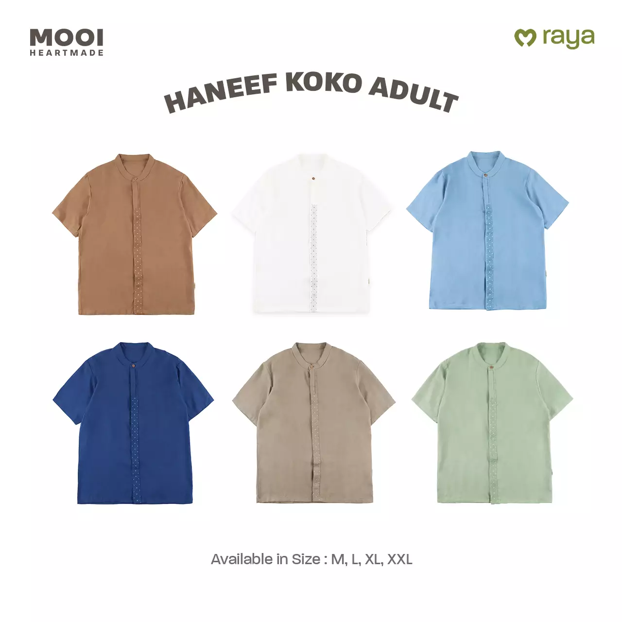 Mooi Atasan Pria Kemeja Pria Raya Collection Haneef Koko - White