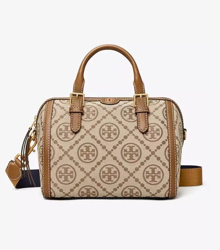 Tory Burch T Monogram Barrel Bag Hazelnut