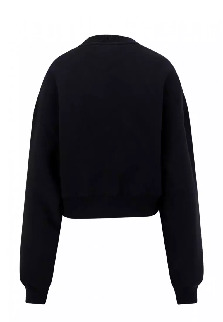 Buy Off white OFF WHITE Crop Fit cotton sweatshirt Black 2024
