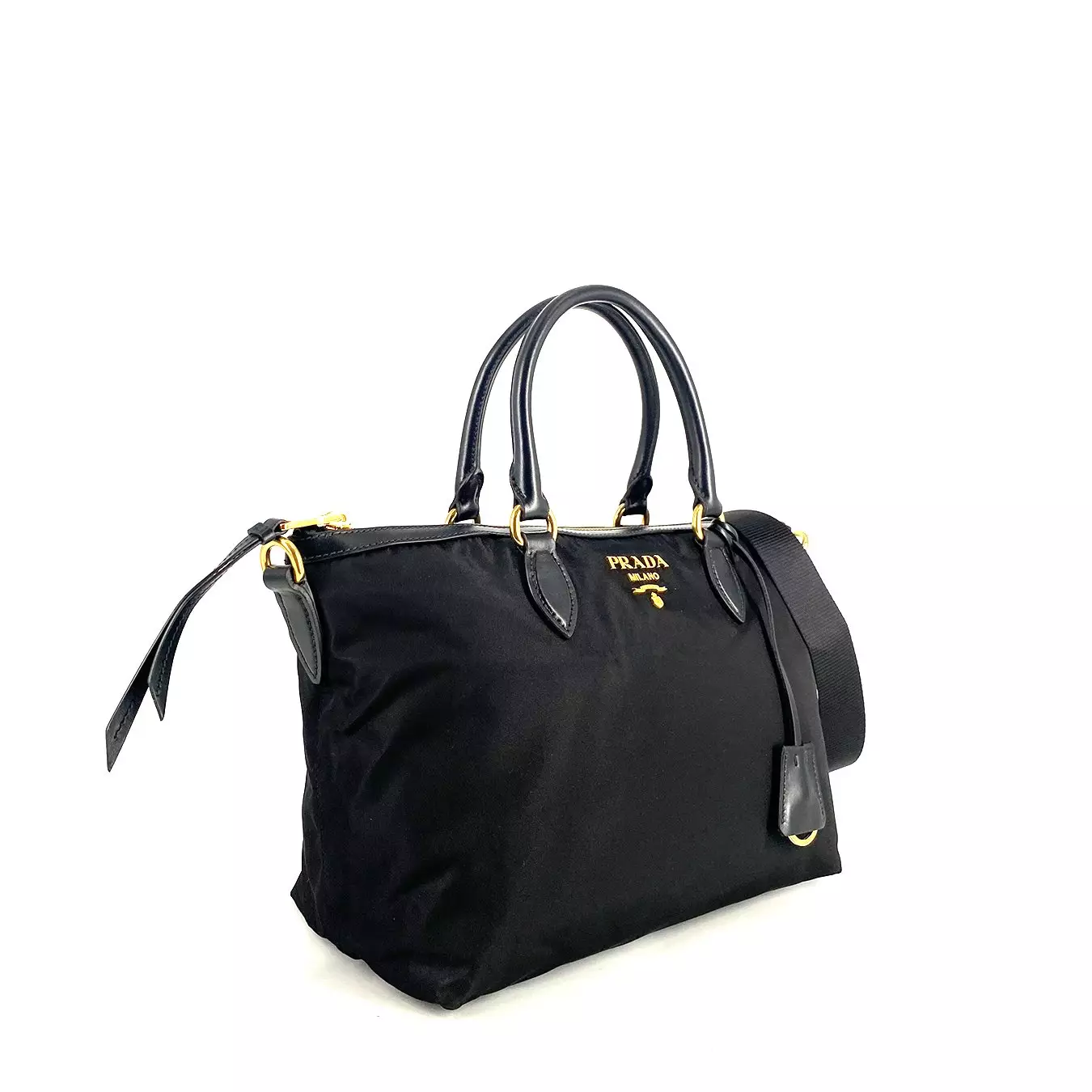 Jual Prada Prada 1BA104 Borsa A Mano Tessuto Soft Calf Nero