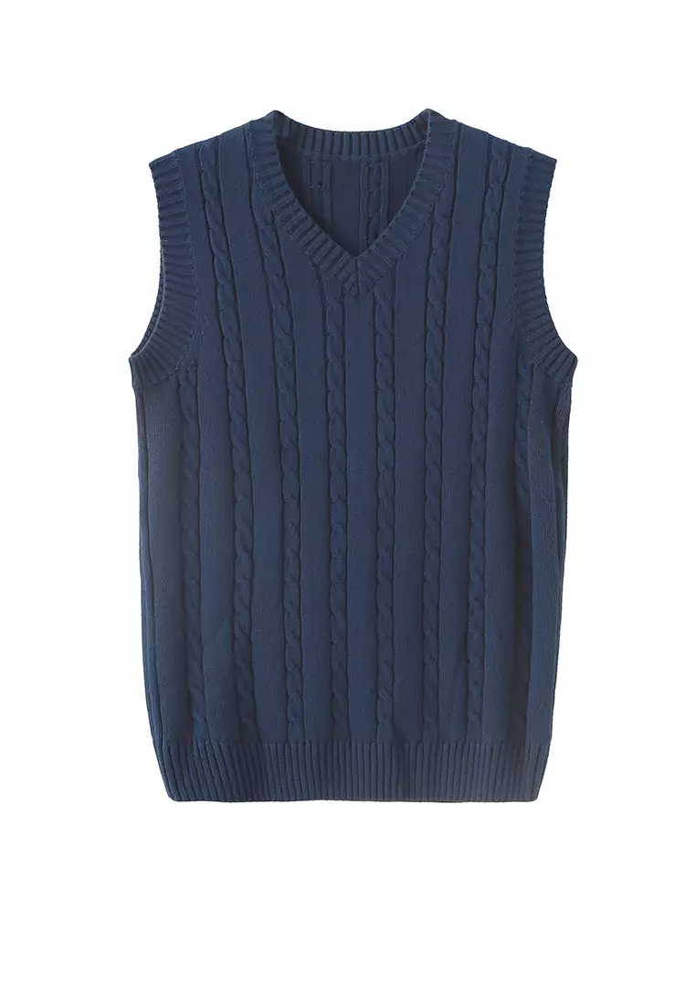 HAPPY FRIDAYS V-neck Jacquard Knitted Vest XH1823 2026 | Buy HAPPY