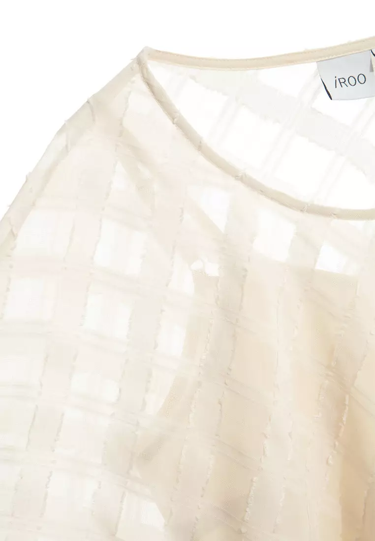 Textured Chiffon Long Sleeve Top