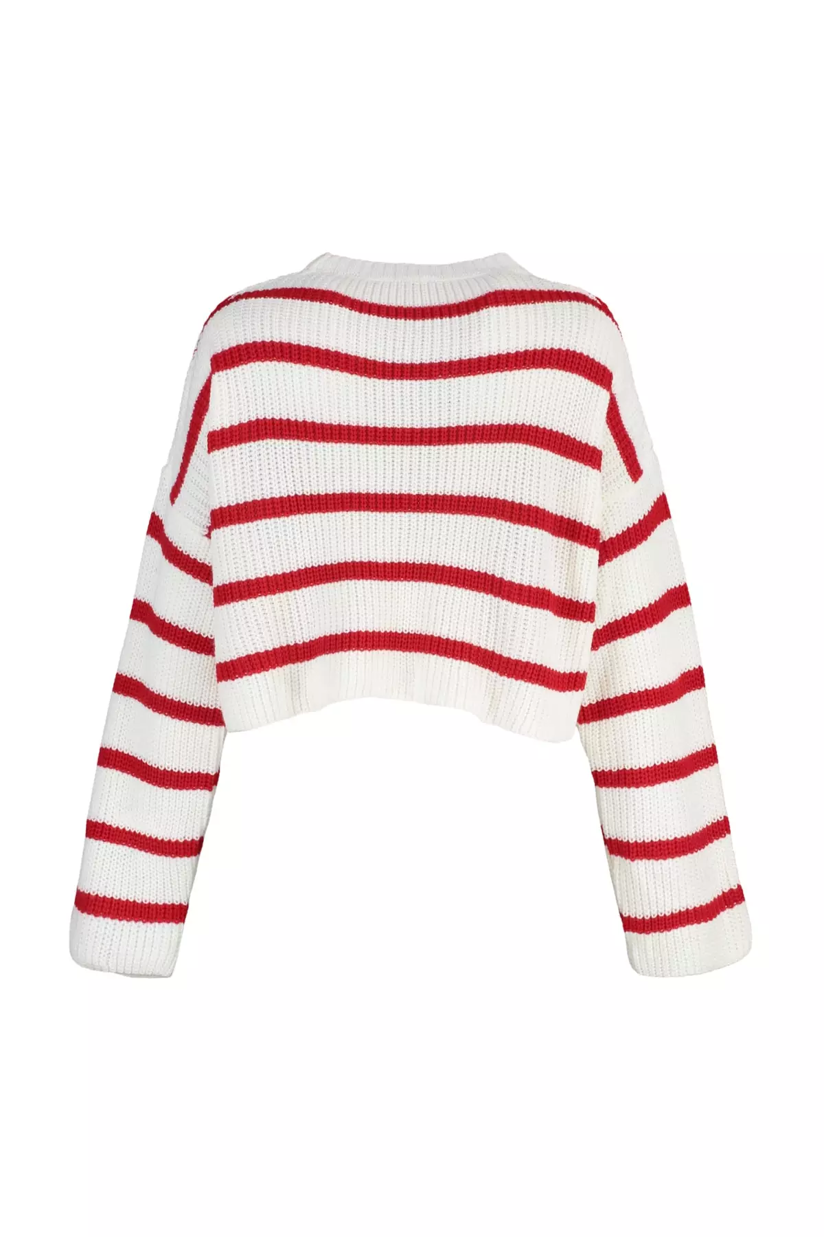 Crop Basic Striped Knit Sweater