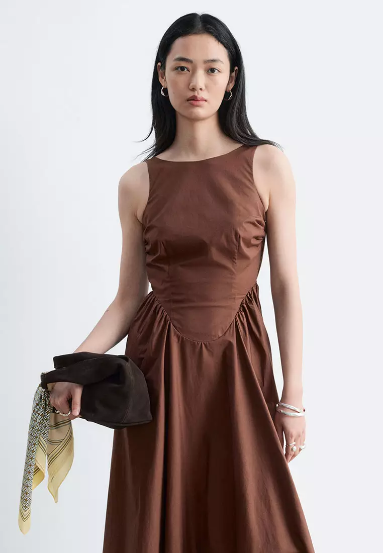 Tie-Back Midi Dress