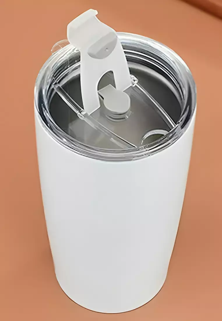 Wakakids Botol Minum Stainless Steel Termos Cup Gelas Mug Tumbler Mobil Simple 600ml K4010 Venrc Putih