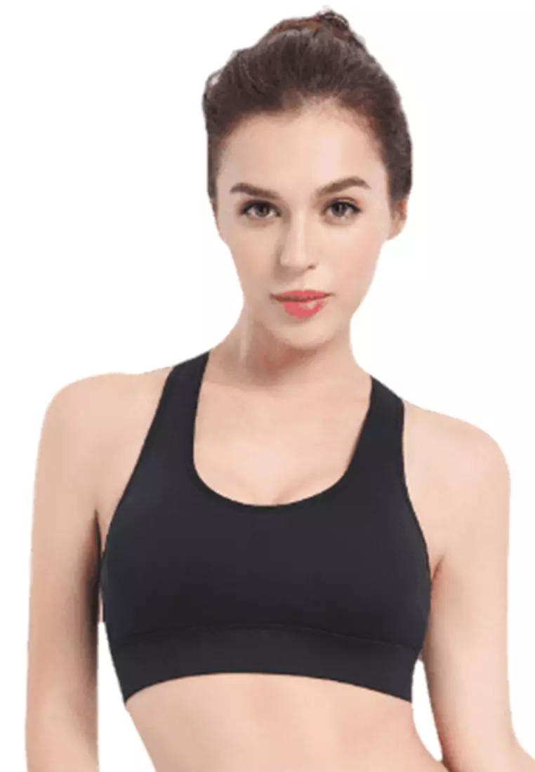 Buy ZITIQUE European Wireless Sports Bra Black 2024 Online | ZALORA ...