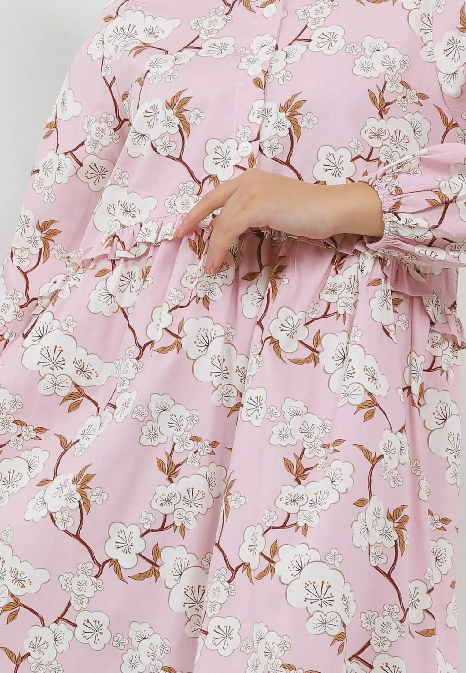 MFMW Mutoharoh Tunik Pink Motif Bunga