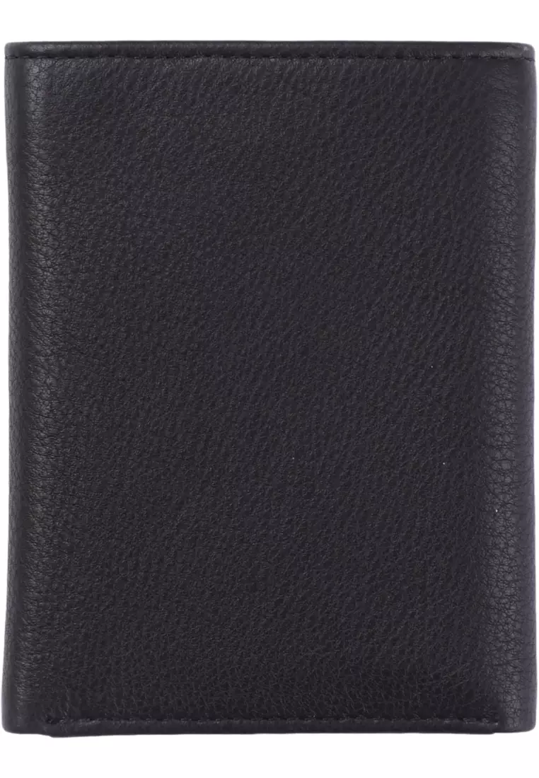 Trifold Wallet Men -Genuine Leather Wallet -Black Wallet -Compact Wallet -4199 Oxhide