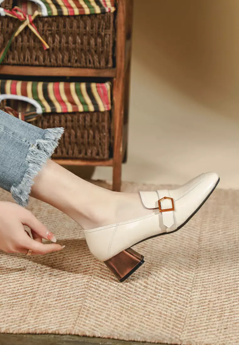 4CM Buckle Leather Loafer TE6988-5