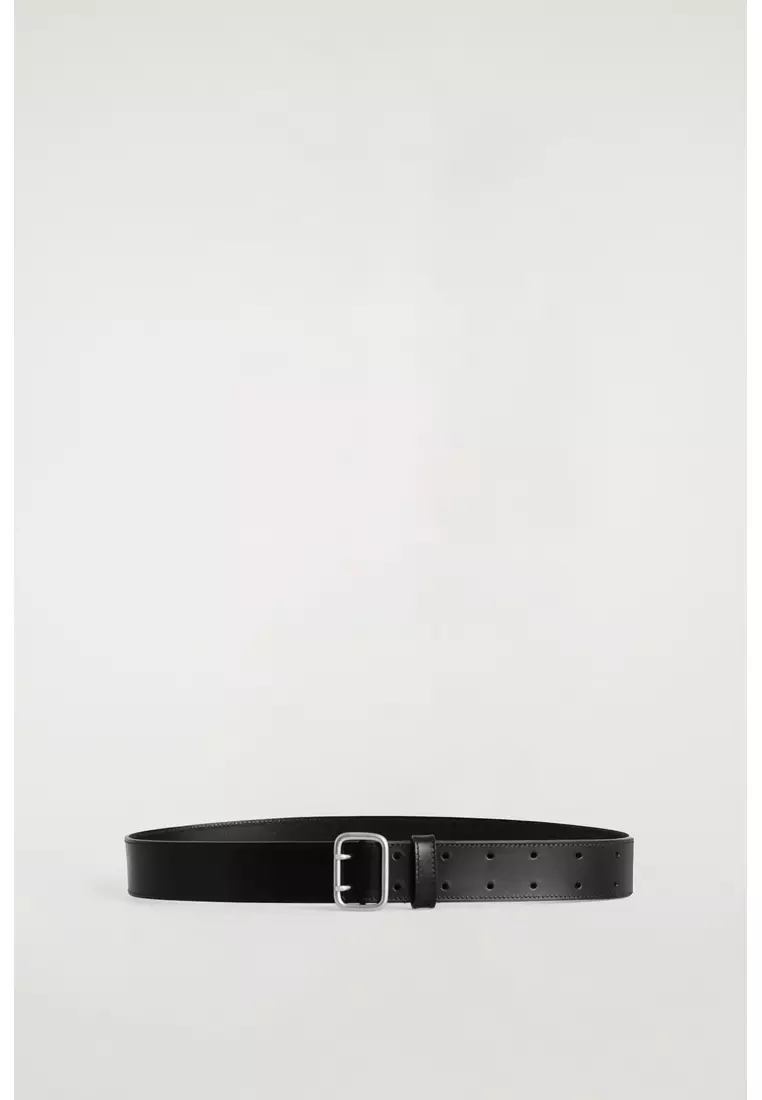 DOUBLE-PRONG LEATHER BELT