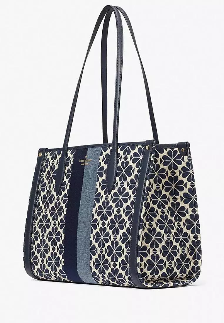 Jual Kate Spade Kate Spade Market Tote Spade Flower Jacquard Blue