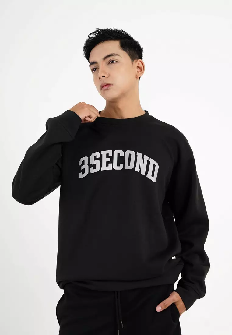 3Second Men's Jacket Sweater Crewneck Oversized Fit Sweaty OL-C010924