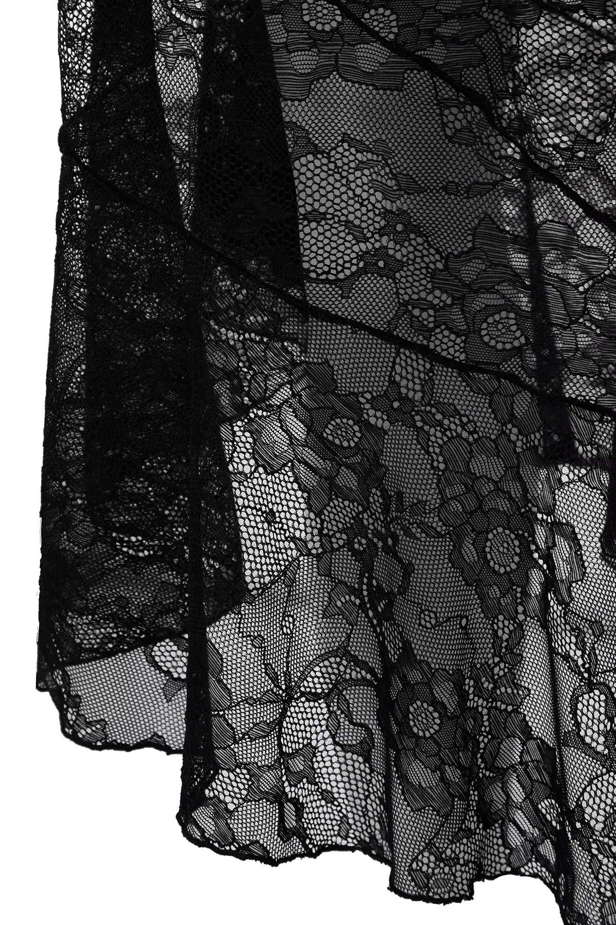 Asymmetrical Lace Midi Skirt