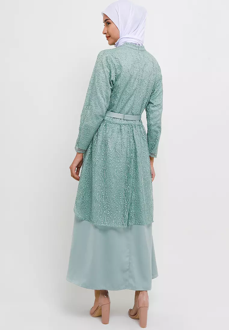 MFMW Yasemin Dress Gamis Brukat Green