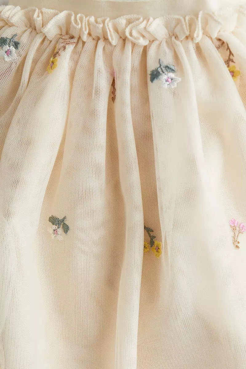 Embroidered mesh skirt h&m top