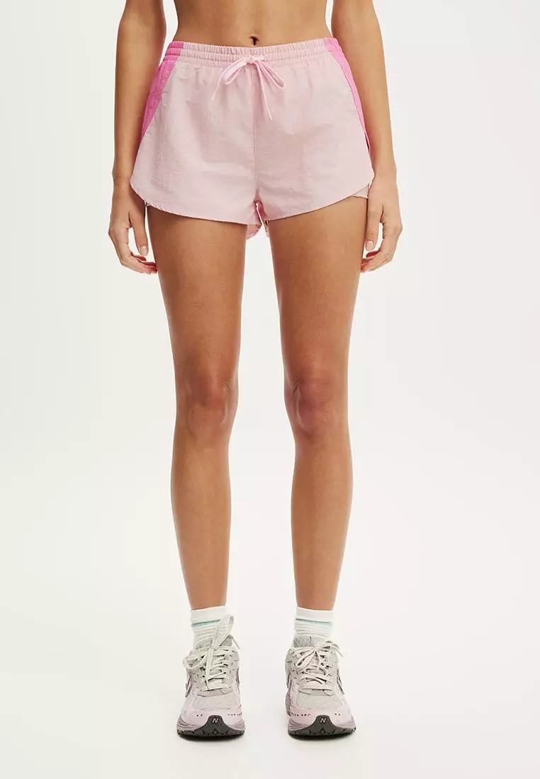 Woven Dolphin Hem Micro Shorts