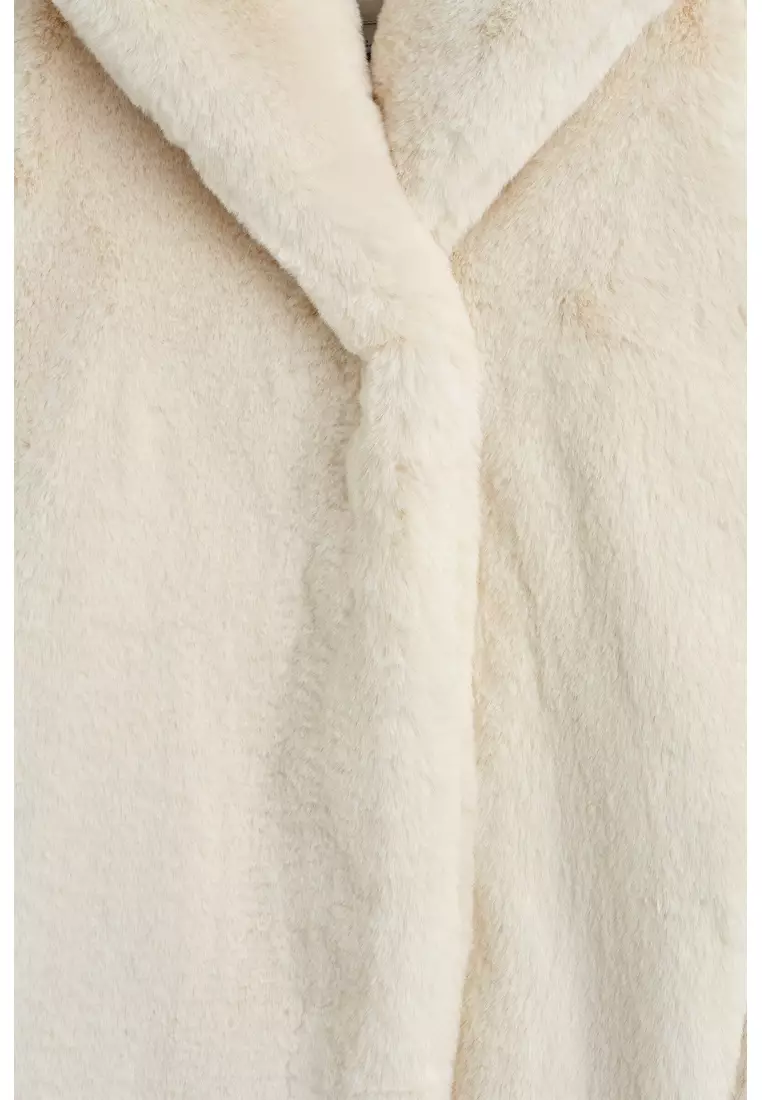 SHAWL-COLLAR FUR-EFFECT JACKET