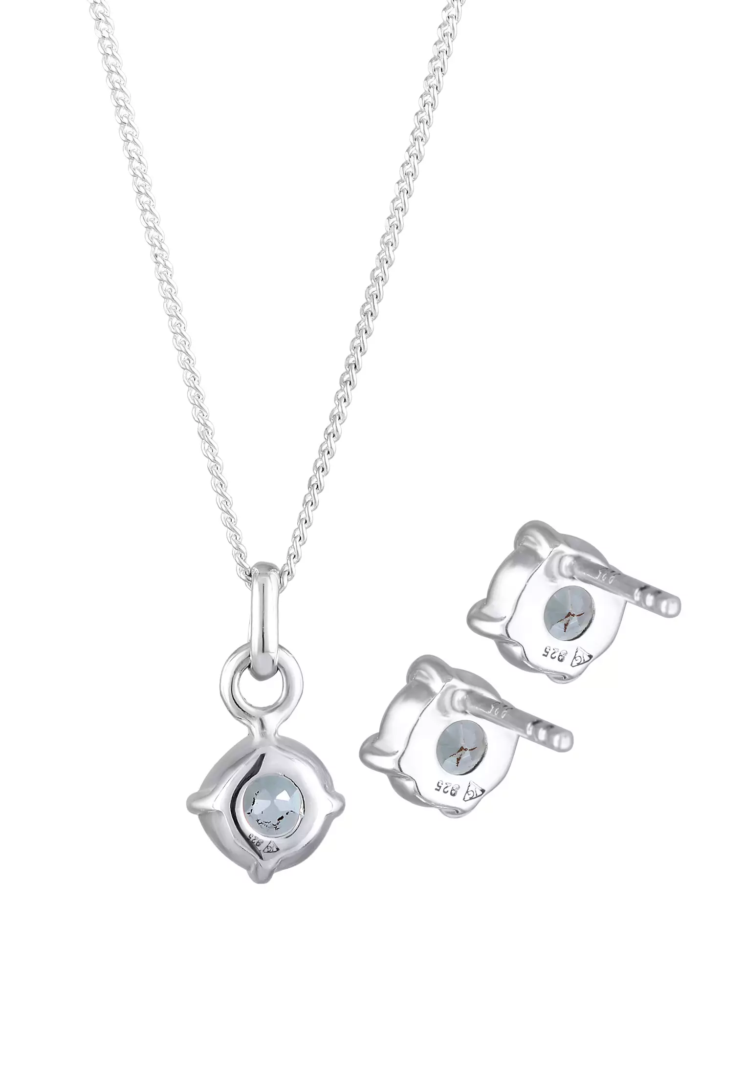 Jewelry Set Solitaire Pendant Set Stud Earrings Topaz