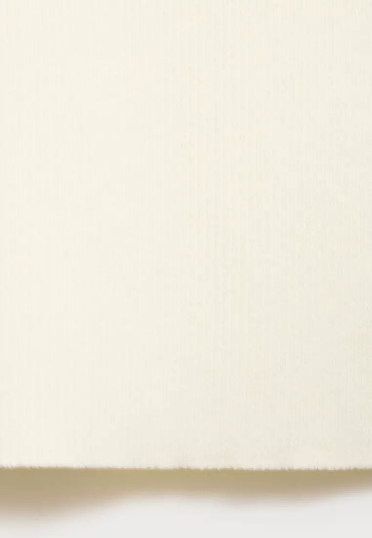 Ribbed-Knit Short-Sleeved Sweater