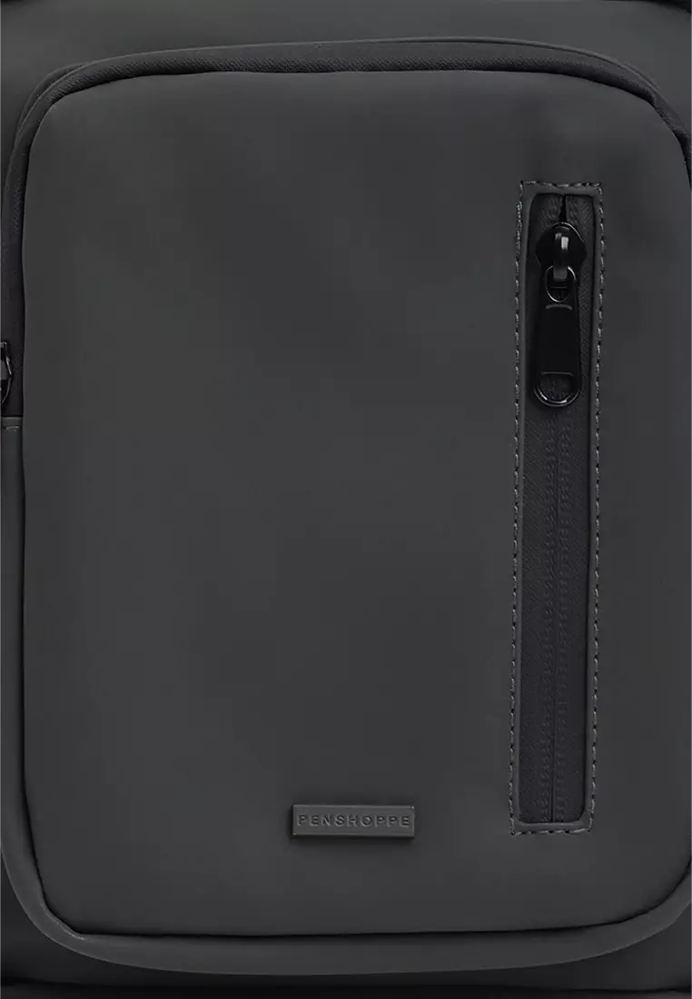 PU Coated Sling Bag with Metal Bar Branding