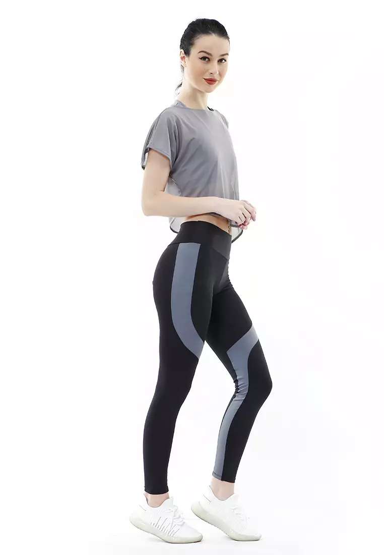 Jeslin One Set Atasan Bawahan Baju Senam Aerobik 3 in 1 High Quality - Abu