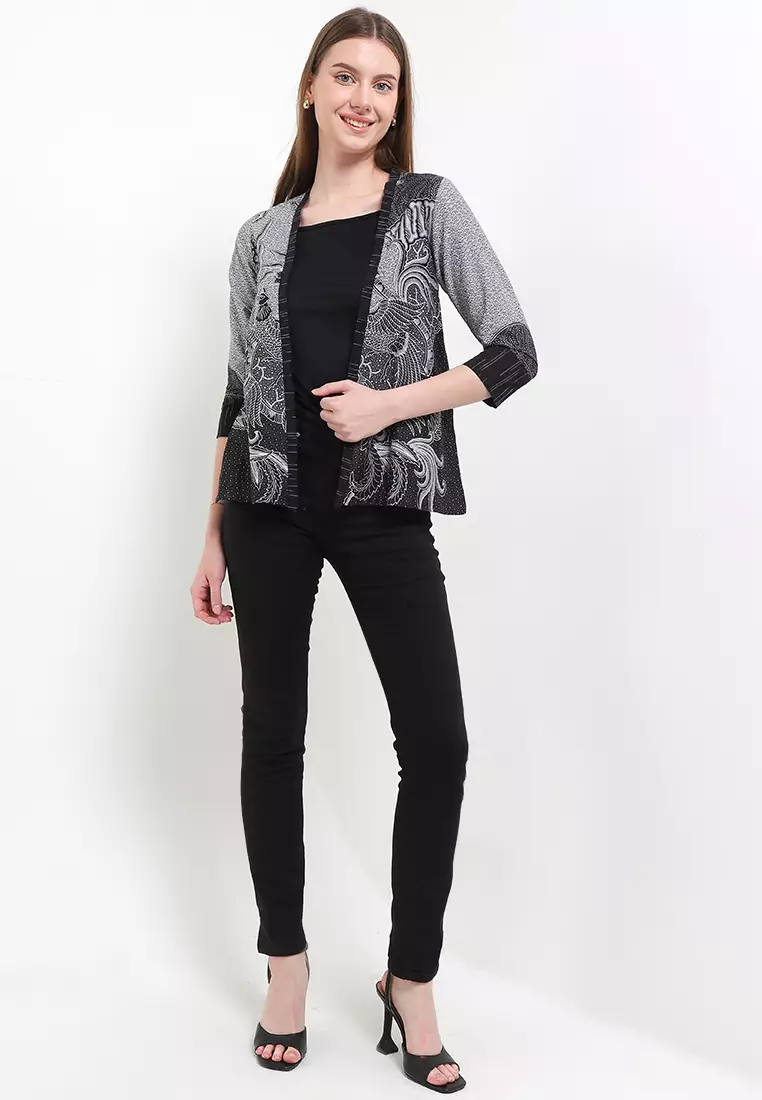 Outer Cardigan Vest Atasan Wanita Ravenia Lengan Panjang Black