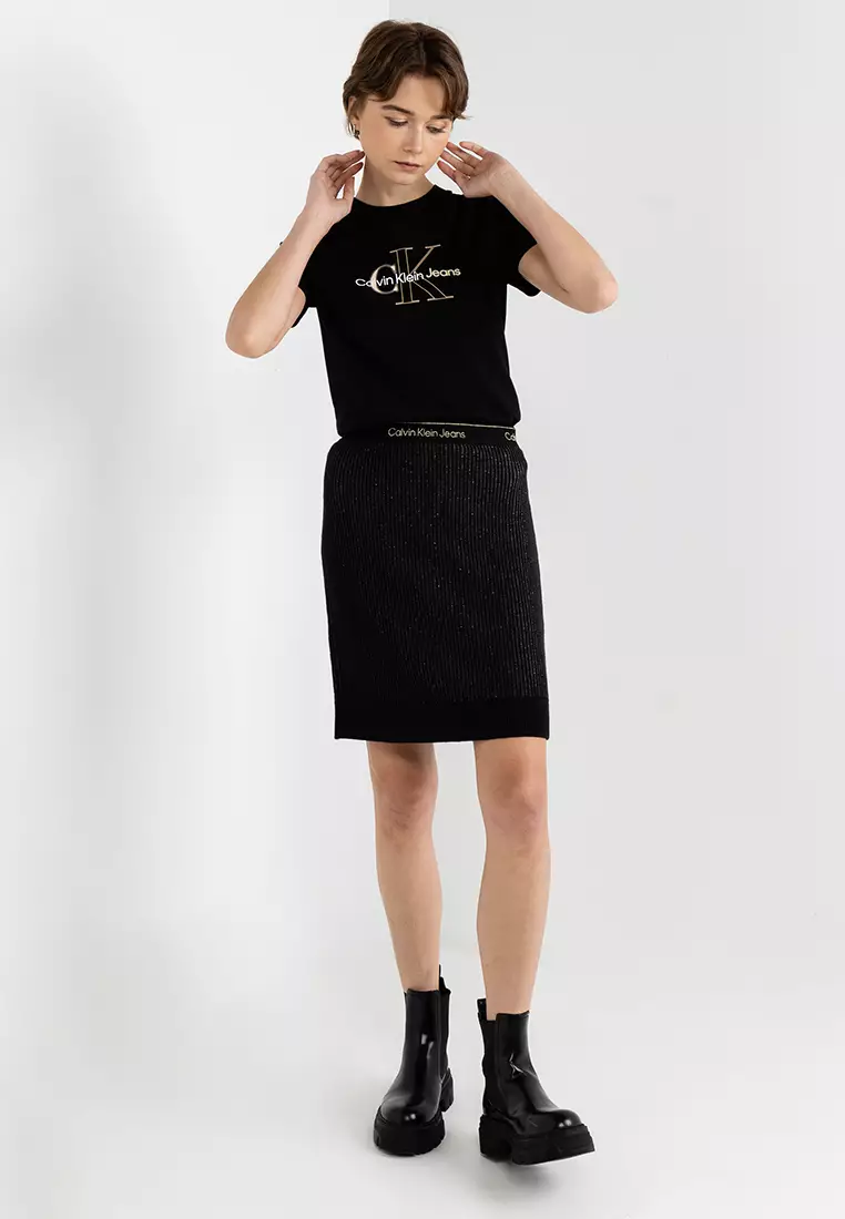 Calvin klein Logo Waistband Skirt Black