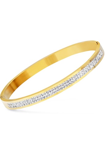Her Jewellery gold Helena Bangle (Yellow Gold) - Made with Premium Japan Imported Titanium with 18K Gold plated 68F23AC8E2751DGS_1