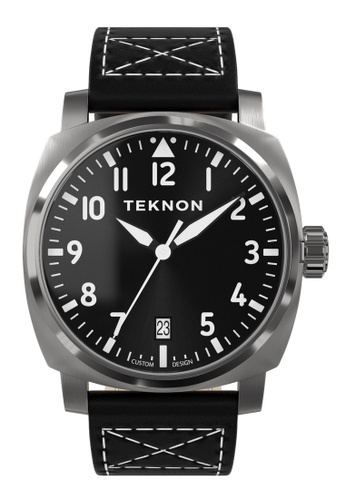 Teknon black and silver TEKNON Classic Master Pilot - 40.5mm, Seiko AUTOMATIC Movement, Stainless Steel Watch, Black Dial 25CBBAC6947ED1GS_1