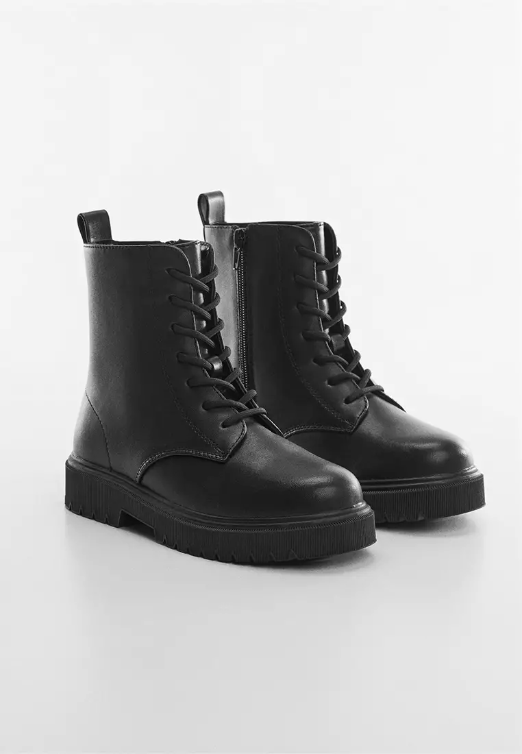 Buy MANGO KIDS Lace Up Leather Boots 2024 Online ZALORA Singapore