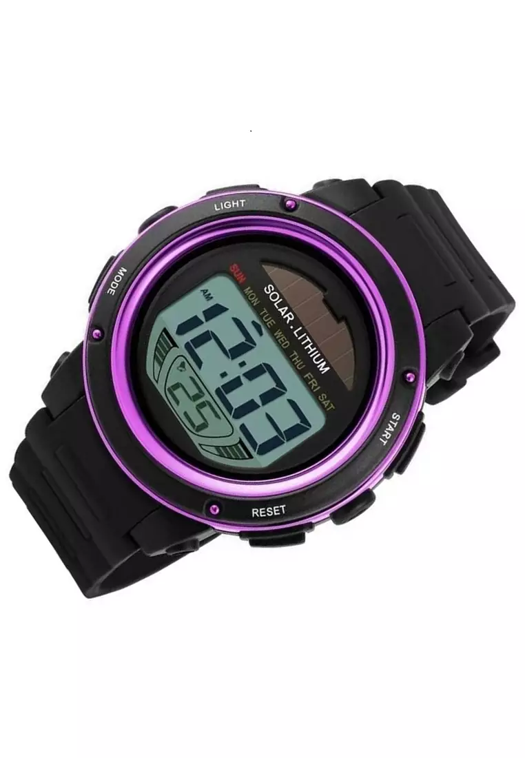 Jam Tangan Tenaga Solar Pria Sporty Stopwatch Waterproof Strap Tali Material Silicon UR65 ORIGINAL