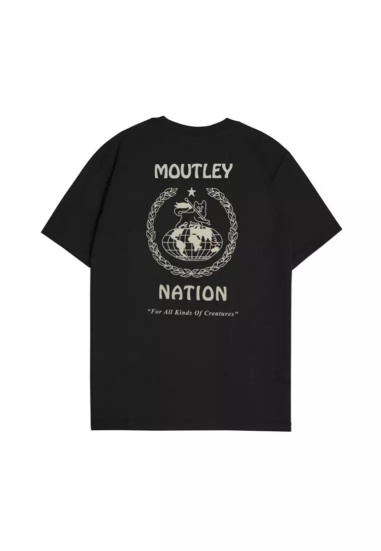 Moutley Men's T-Shirt Short Sleeve Oversized Fit Cotton Nation 051224