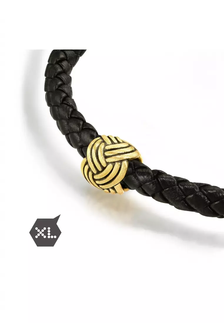 999 24K Solid Gold Noir Pineapple Knot Charm 92301C (Bracelet not included)