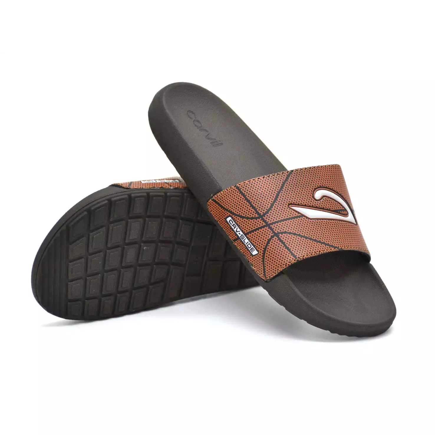 Carvil Sandal Slider Anak Sevilla-SK Brown/Orange