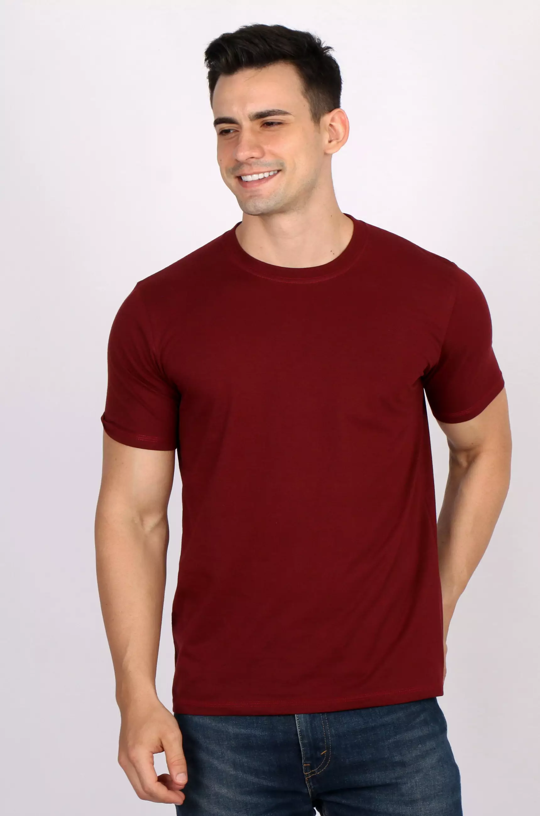 Simple Perfect Kaos Polos Cotton Lengan Pendek Maroon