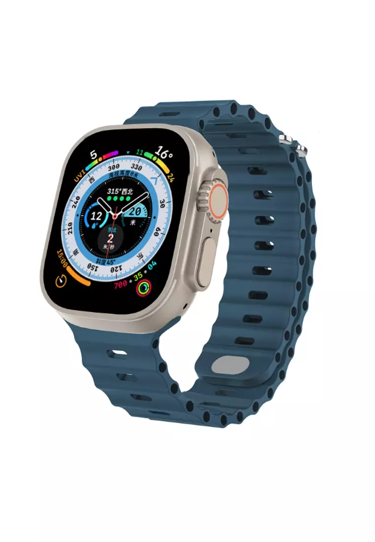 Gold apple watch deals with blue band